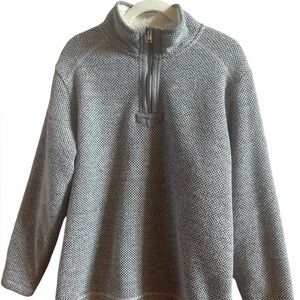 Orvis Men’s Size Medium Pullover Gray Sherpa Lined‎ 1/4 Zip Sweater